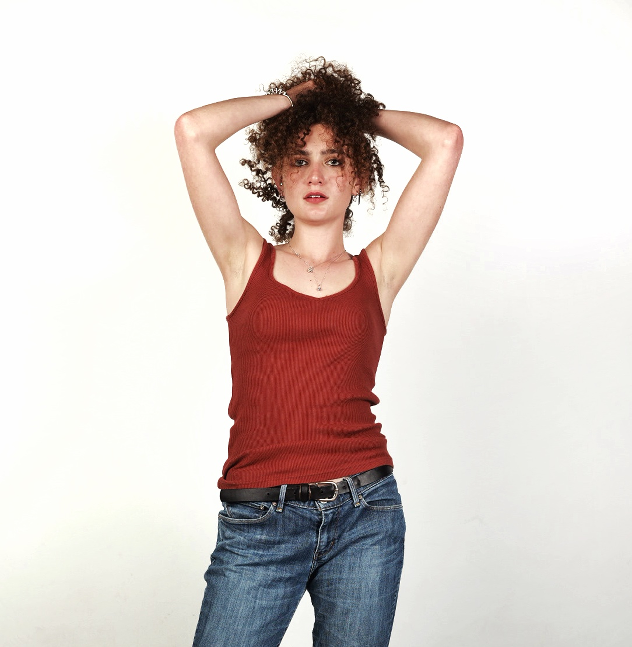 Women’s Red Ribbed Tank Top