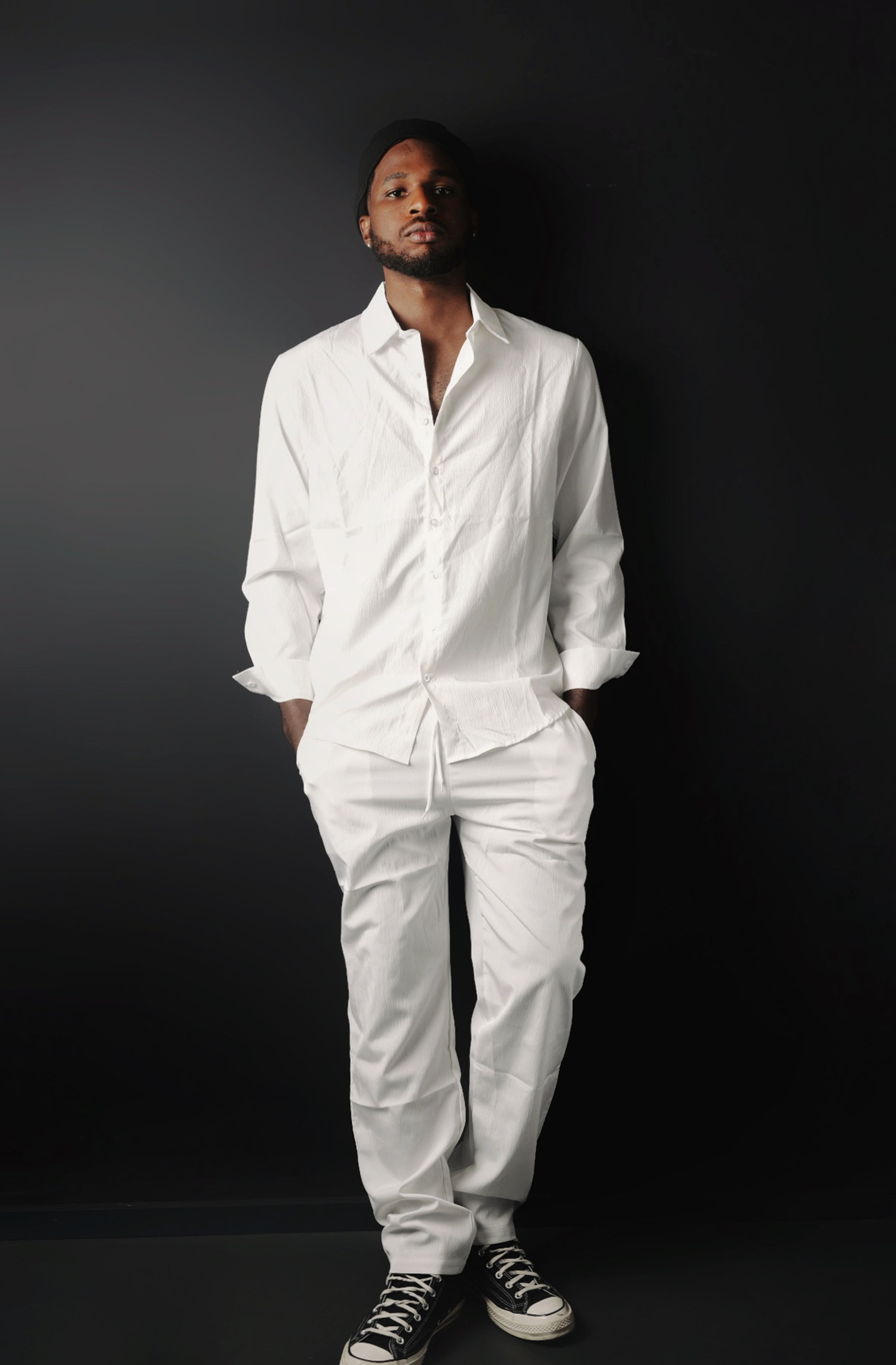 Men’s White Crinkle Texture Set