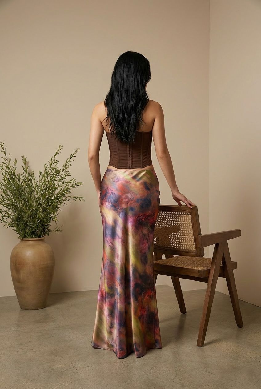 Multi Colour Plain Dot Maxi Dress