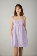Lilac and white checkered gingham dress