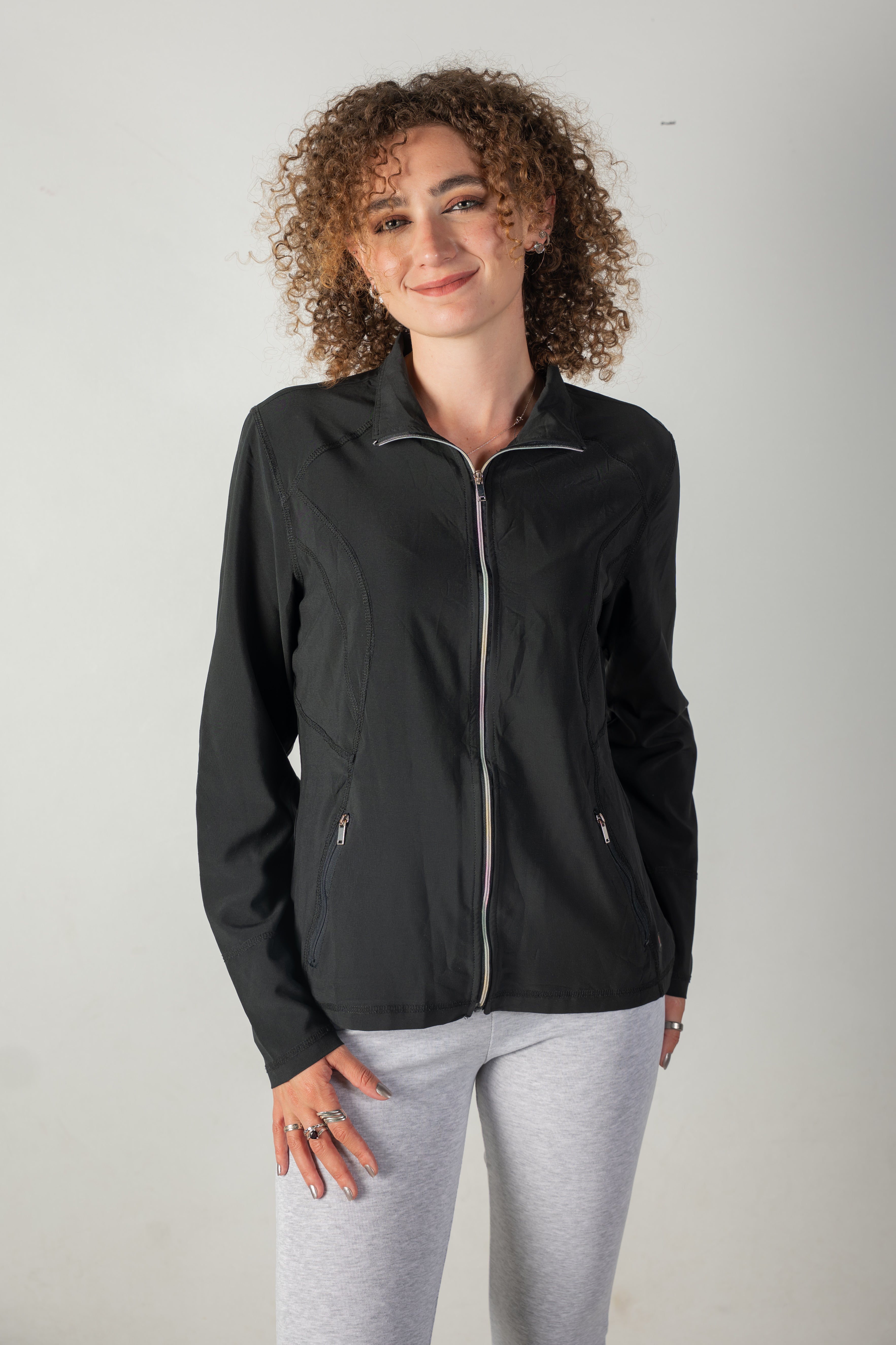 Black zippered jacket
