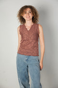 Brown lace tank top