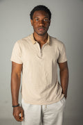 Brown Heritage Brushed Pattern Polo Shirt.