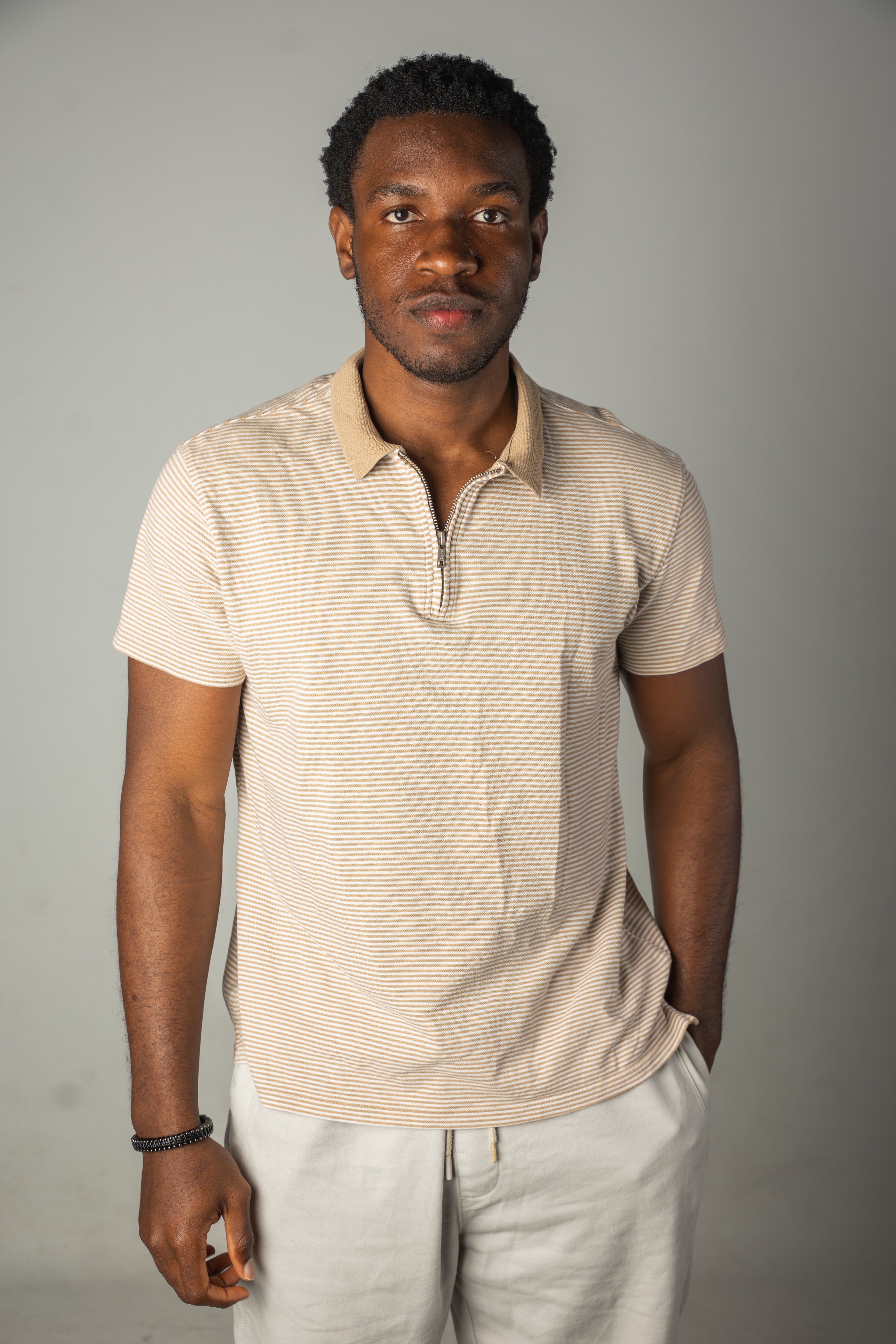 Brown Heritage Brushed Pattern Polo Shirt.