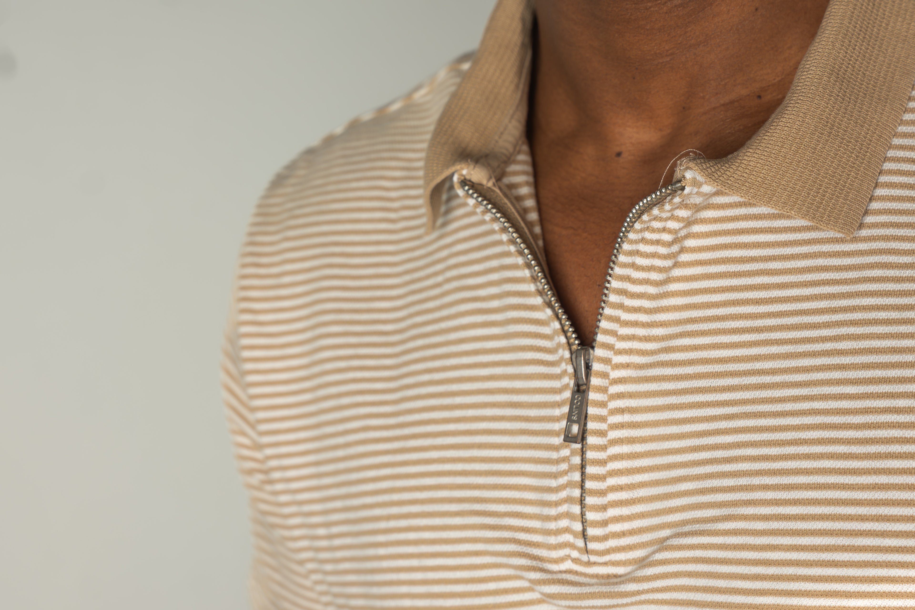 Brown Heritage Brushed Pattern Polo Shirt.