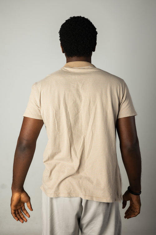 Brown Heritage Brushed Pattern Polo Shirt.
