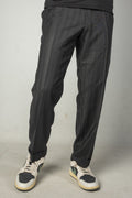 Grey striped tailored trousers