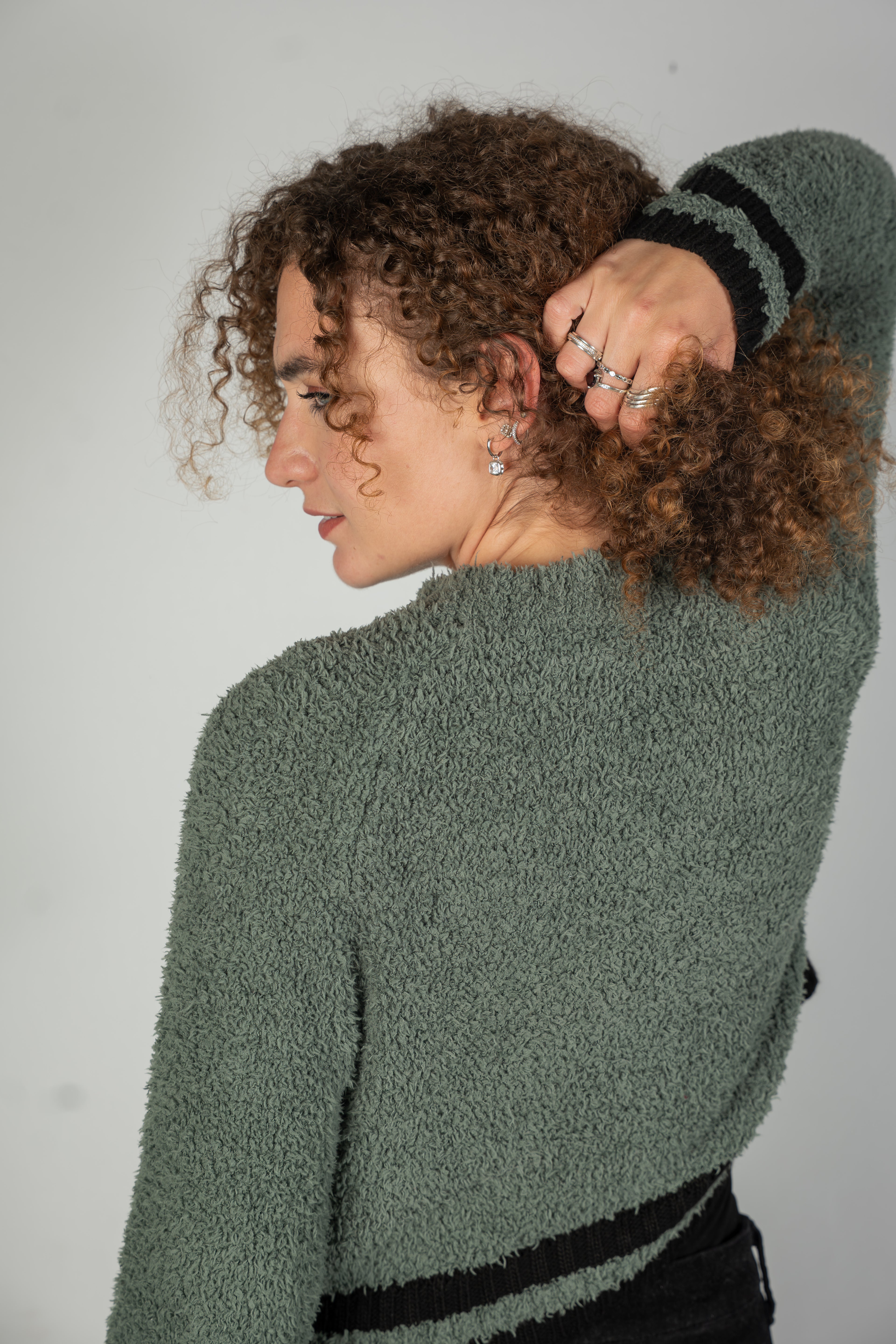 Green Koton 9135 teddy sweater