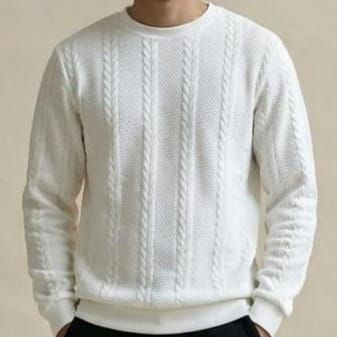 White Embroidered Sweater
