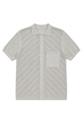 Short Sleeve Button-Down Crochet Shirt