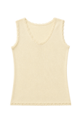 Cream light ribbed top