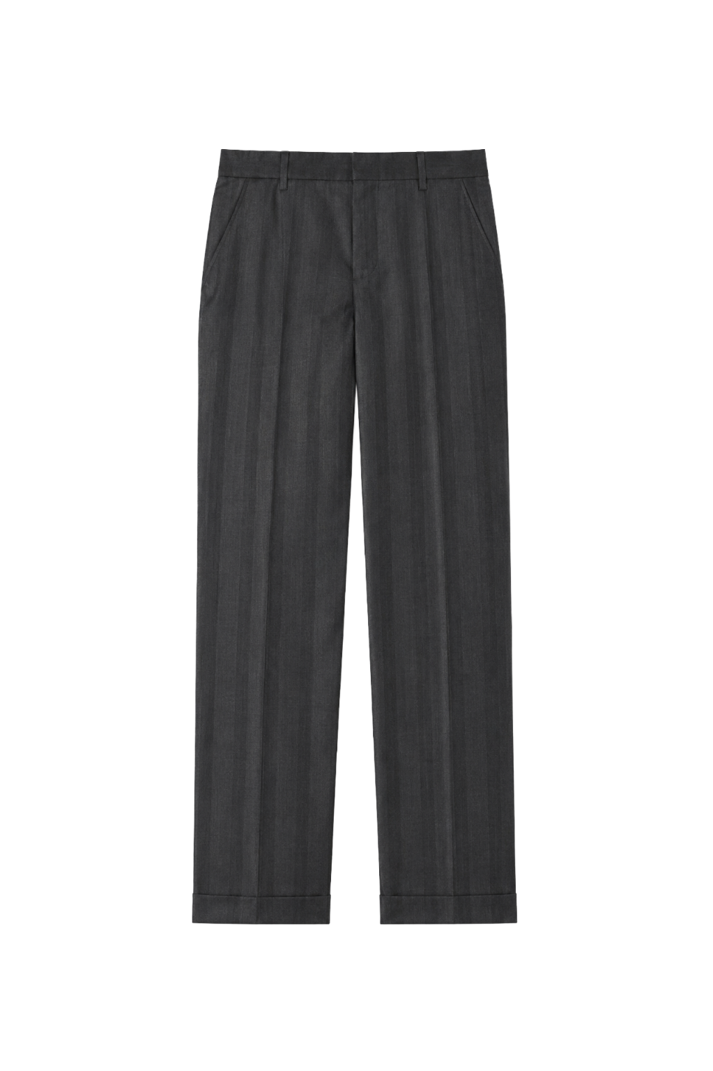 Grey striped tailored trousers