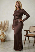 Long Sleeve Brown Dress
